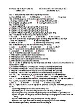 Đề thi chất lượng học kì I môn Sinh học - Mã đề 005